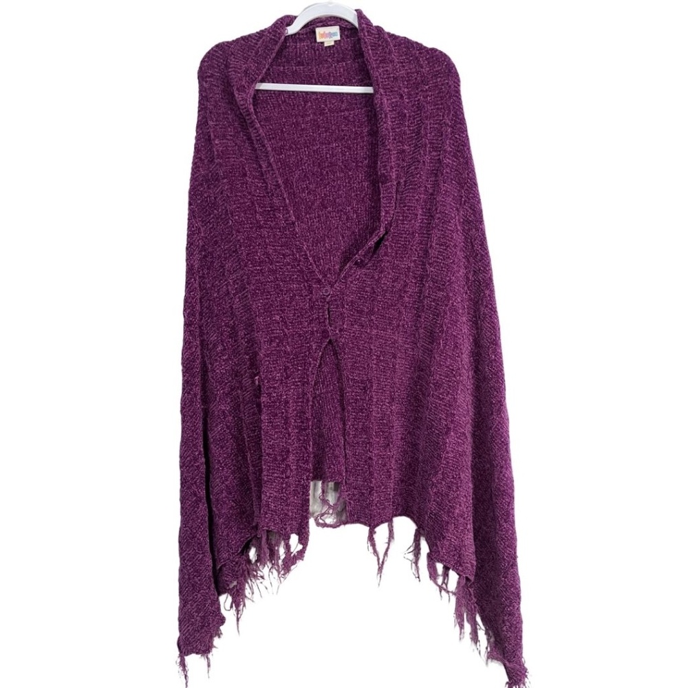 LuLaRoe Mimi Shawl Purple Chenille Fringe O/S – Limited Edition First Run